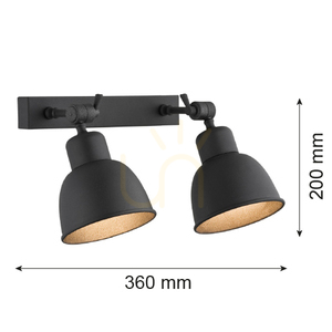 Fali lámpa ARGON EUFRAT fekete 2xE27 IP20 679 small 2
