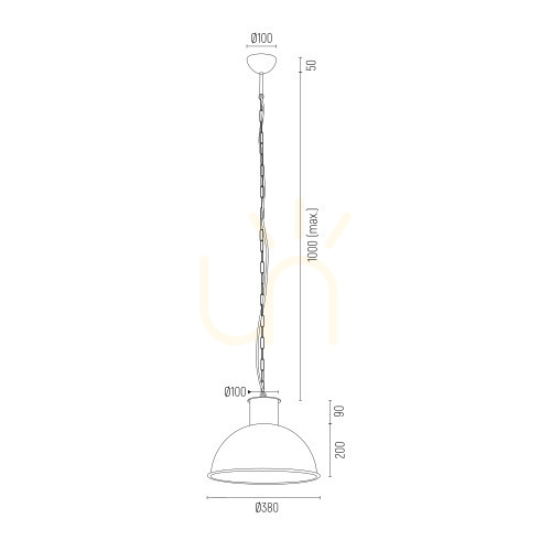 Előnézet Függőlámpa Argon Eufrat fehér 380 mm E27 IP20 3193 Függőlámpa Argon Eufrat fehér 380 mm E27 IP20 3193
