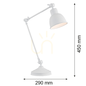 Íróasztali lámpa Argon EUFRAT 3194 E27 állítható, fehér strukturált, 45 cm small 2