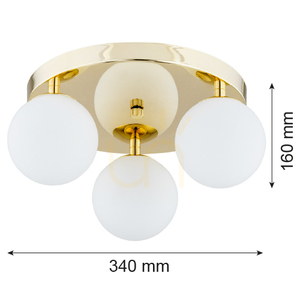 Plafond Argon Flavio fehér sárgaréz IP44 3xE14 1413 small 7