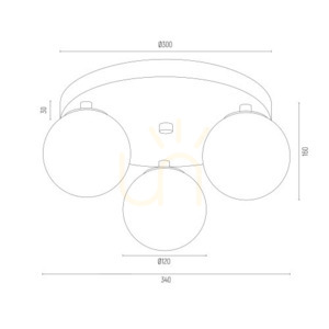 Plafond Argon Flavio fehér sárgaréz IP44 3xE14 1413 small 8