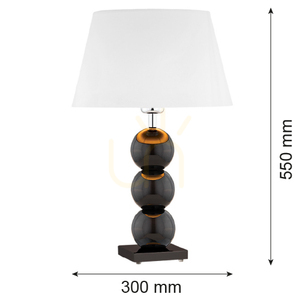 Asztali lámpa Argon FUDŻI fehér fekete üveg krómozott acél 4058 small 1