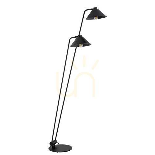 Jelölje be Argon GABIAN állólámpa struktúrált fekete acél 2x E27 168 cm állítható 7075