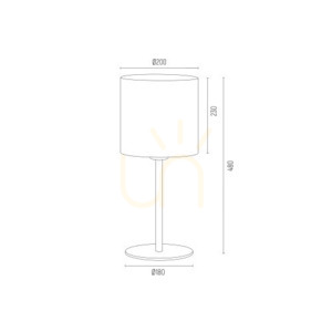 Argon HILARY 4081 asztali lámpa, E27 max. 15 W, fehér búra fekete szerkezeten, zsinórkapcsoló, 48 cm small 2