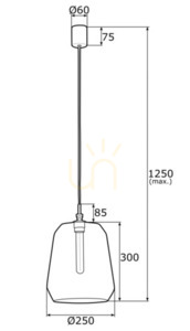 Fekete üveg függőlámpa Argon IRUN 4277 E27 25 cm sárgaréz részletekkel small 1