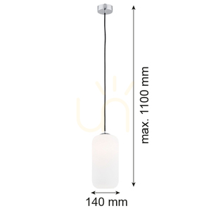 Függőlámpa ARGON KALIMERA fehér opál matt króm E27 4038 small 1