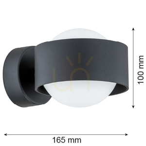 Argon MASSIMO PLUS 8059 fali lámpa, fekete, opálüveggel, G9 small 1