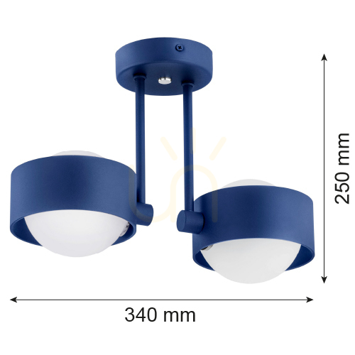 Jelölje be Függőlámpa ARGON MASSIMO PLUS 7090 sötétkék opál üveg IP44 2xG9