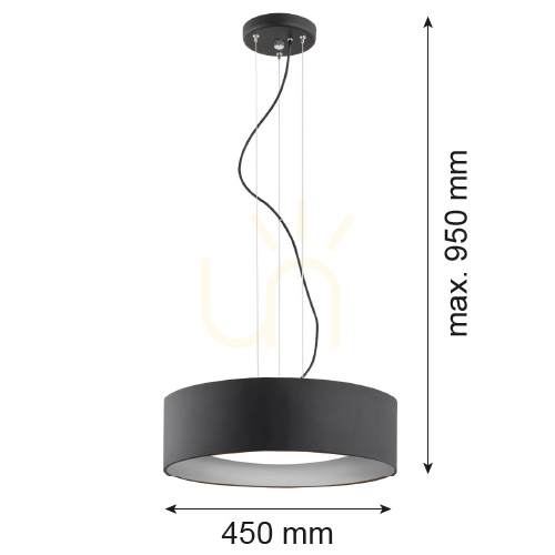 Jelölje be ARGON MOHITO 1214 függőlámpa, fekete-ezüst, 3xE27, ø45 cm
