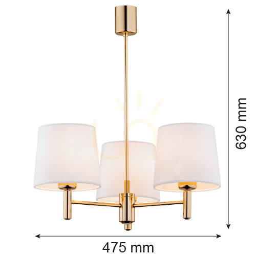 Előnézet Csillár ARGON Ponte Plus 6110 fehér krém sárgaréz E27 3x1W IP20 Csillár ARGON Ponte Plus 6110 fehér krém sárgaréz E27 3x1W IP20