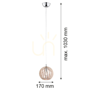 Függőlámpa ARGON PORTORYKO króm fa E14 3678 small 1