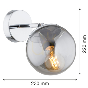 Fali lámpa Argon SATELITE 3989 grafit lister és króm, üveg, E27 max 15 W, IP44, 220 × 150 × 230 mm small 1