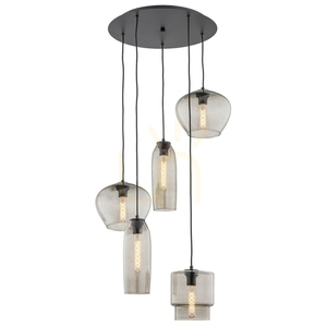 Függőlámpa ARGON Serafino fekete füstös üveg 5xE27 2080 small 0