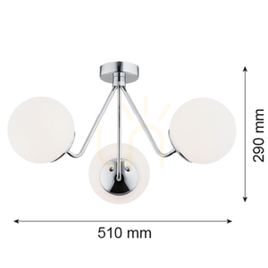 Csillár ARGON TOMAR fehér opál matt króm 3xE27 1477 small 1