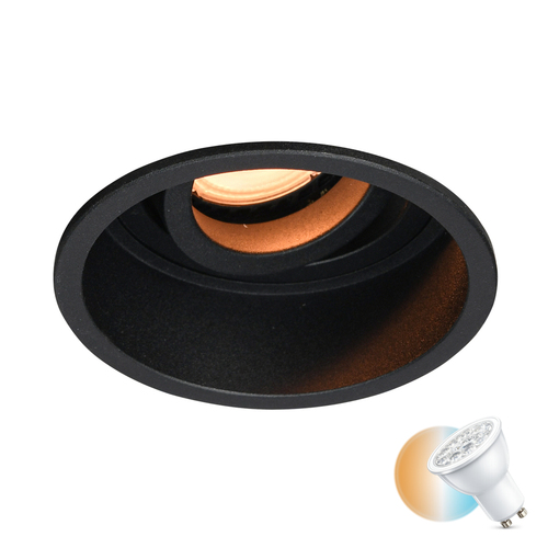 Jelölje be Italux süllyesztett LED lámpatest GU10 fekete alumínium 9 cm DL-88290-GU-BK