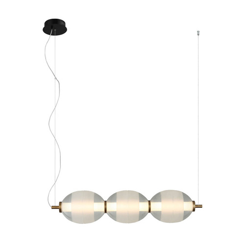 Jelölje be Italux LED függőlámpa fekete-fehér üveg, 68 cm, PND-45372-3-WH-CL