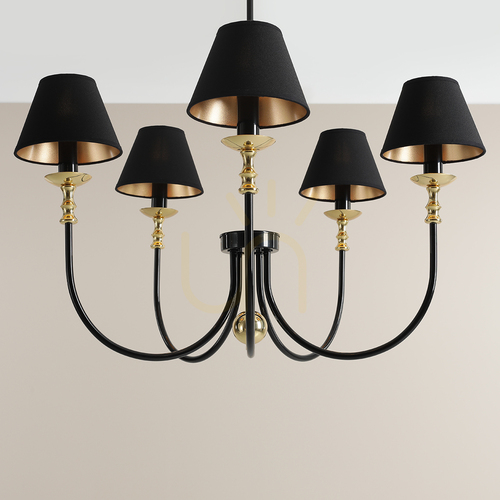 Jelölje be Aldex Roma 5 Black csillár 1118F1 fekete-arany 5 × E14 80 cm