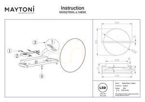 Maytoni MIRA MOD279WL-L14B3K fali lámpa fekete fehér koronggal LED 14 W 3000 K 34 × 30 cm small 11