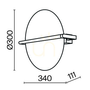Maytoni MIRA MOD279WL-L14B3K fali lámpa fekete fehér koronggal LED 14 W 3000 K 34 × 30 cm small 14