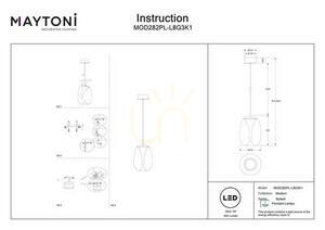 Függőlámpa SPLASH Maytoni MOD282PL-L8G3K1 LED 7W 620 lm 3000K arany átlátszó üveg ø20 cm small 6