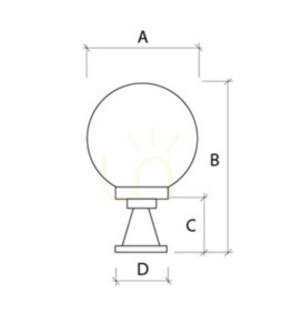 Luna Ball Fehér PLINTO 20 cm-es E27-es LED-es kerti állólámpa talppal small 2