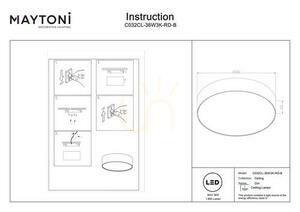 Plafond ZON C032CL-36W3K-RD-B Maytoni small 7