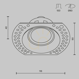 DOT süllyesztett lámpatest DL042-01-RD-W Maytoni small 8
