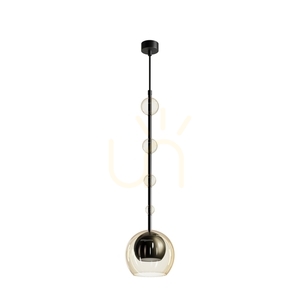 Maytoni ROS MOD227PL-01B1 függesztett lámpa, fekete, borostyánsárga üveg, ø16 cm, GU10 small 5