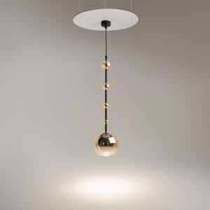 Maytoni ROS MOD227PL-01B1 függesztett lámpa, fekete, borostyánsárga üveg, ø16 cm, GU10 small 0