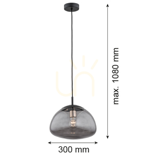 TRINI 4334 Argon függőlámpa füstüveg 30 cm E27 small 1