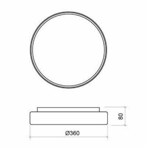 Mareco Luce PIN 360 mennyezeti lámpa IP65 24 W 3000/4000 K vészvilágító modullal szürke 076539XM small 1