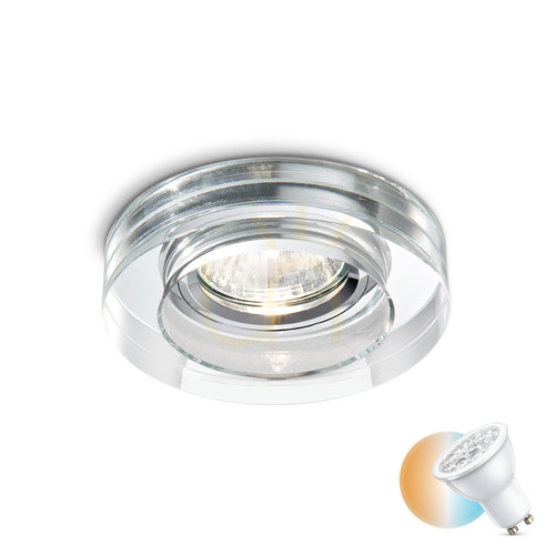 Jelölje be Süllyesztett lámpatest Ideallux BLUES 083254 kerek átlátszó króm GU10 1x50W