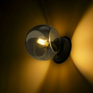 Felületi Solaris fali lámpa Sötétített üveg/fekete 230 V Led E14 7 W. small 3