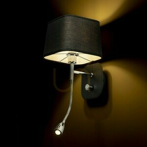 Fali lámpa Perth fali lámpa Led reflektorral Fekete/fekete króm 230 V E14 7+3 W 30° 3000 K small 2