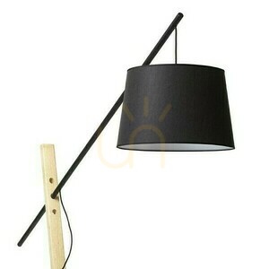 Rendl DANTE R13653 állólámpa, fekete, fa részletekkel, E27, 214 cm small 1