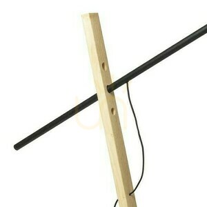 Rendl DANTE R13653 állólámpa, fekete, fa részletekkel, E27, 214 cm small 4