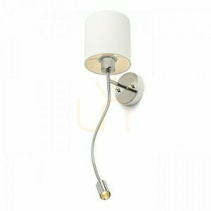 Fali lámpa Versa Fali lámpa lámpabúrával Fehér nikkel matt 230 V Led E27 15+3 W 40° 3000 K small 2