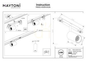 FOCUS LED-es gyűjtősín reflektor TR032-4-5W3K-M-DS-BBS Maytoni small 8