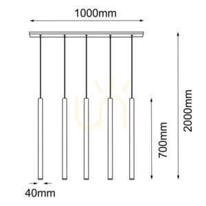 Függőlámpa Antigo Akadi 5 polírozott sárgaréz-fehér LED MR11 100 cm 8888 small 1