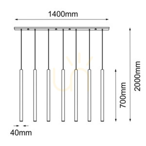 Függőlámpa Antigo Akadi 7 fekete-polírozott sárgaréz 140 cm 8889 small 1