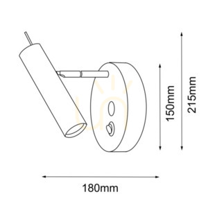 Fali lámpa Antigo Amos 8905 polírozott sárgaréz/fekete MR11 LED 21,5 cm small 1