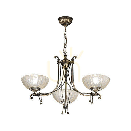 Jelölje be Függőlámpa Antigo Granada 3 patina üveg sárgaréz E27 71 cm 8313