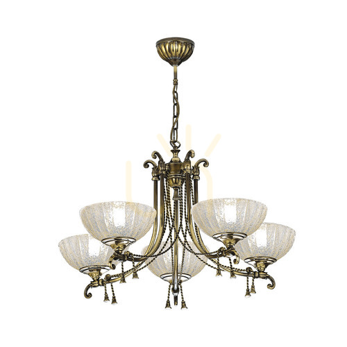 Jelölje be Függőlámpa Antigo Granda 5 ágú patina üveg sárgaréz 81 cm 8315