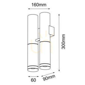 Fali lámpa Antigo Kavos 2 GU10 fekete/polírozott sárgaréz 300 mm 8360 small 1