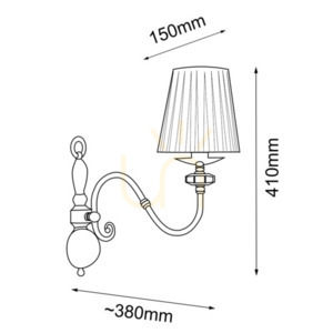 Fali lámpa Antigo Lilosa 1 E14 polírozott sárgaréz 41 cm 8395 small 1