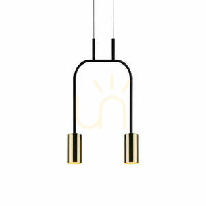 Függőlámpa Antigo Vai 2 rövid, polírozott sárgaréz/fekete, 305 mm, LED MR11 8841 small 0