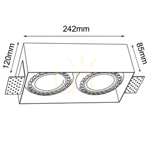Süllyesztett lámpatest Antigo Cage 3270 fekete acél 2x ES111 LED 24,2 cm small 1