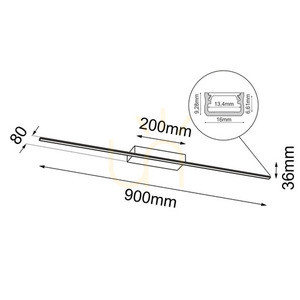 Fali lámpa Antigo Slim W fekete 90 cm LED 4000K 4001 small 1