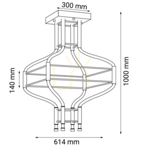 Függőlámpa Antigo Alha S 4 LED fekete 61,4 cm 9056 small 1