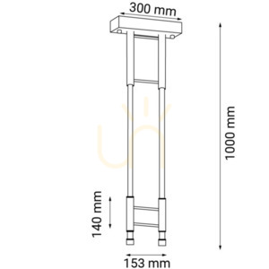 Függőlámpa Antigo Alha S 2 LED fekete 30x100 cm 9072 small 1